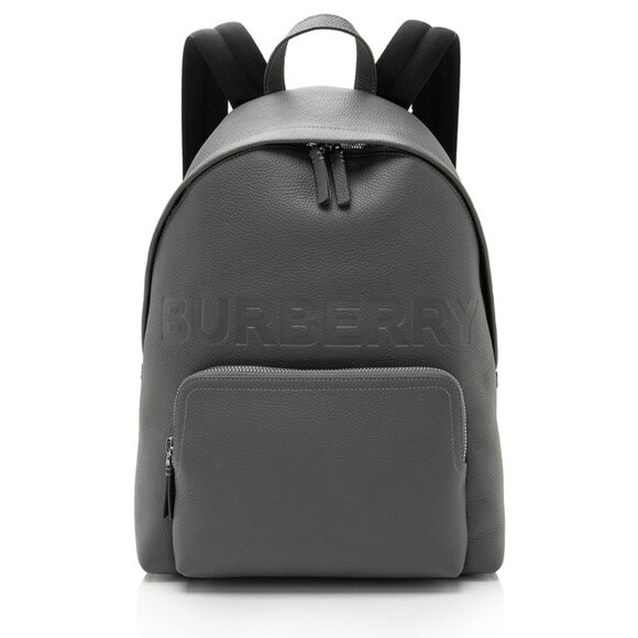 NWT Authentic Burberry Grey Leather Embossed Abbeydale Backpack Bag - Picture 10 of 11
